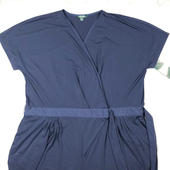 Ralph Lauren Navy Faux Wrap Jumpsuit Sizes 2X & 3X - Picture 3 of 5